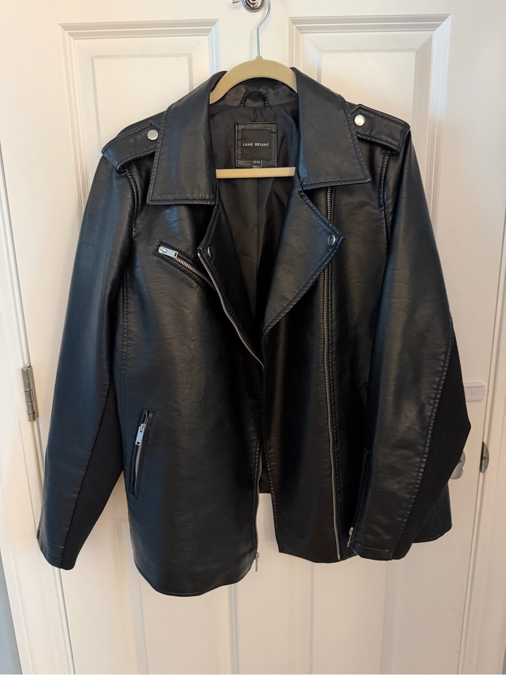 NWOT Lane Bryant Black Faux Leather Moto-Style Jacket - never worn